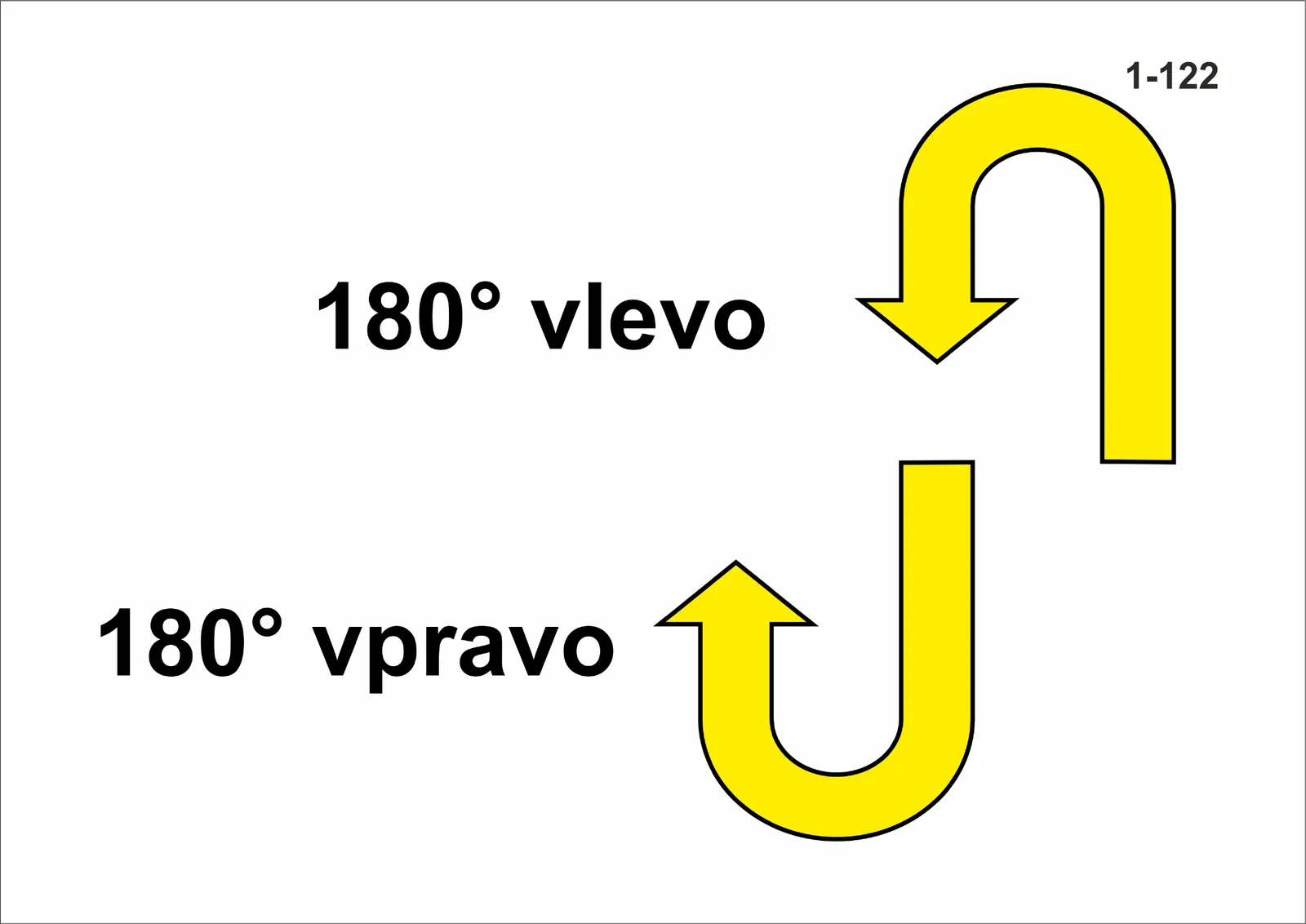 1-122 180° obrat vlevo - 180° obrat vpravo