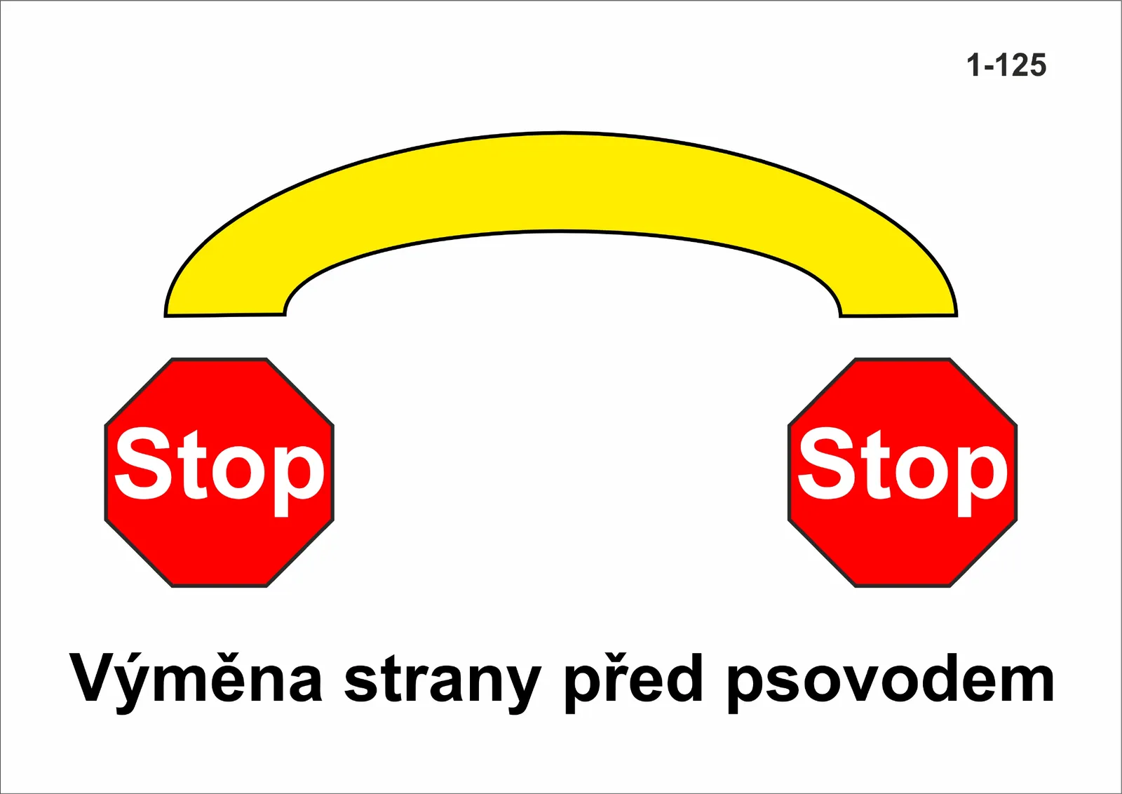 1-125 Stop - změna před psovodem - stop