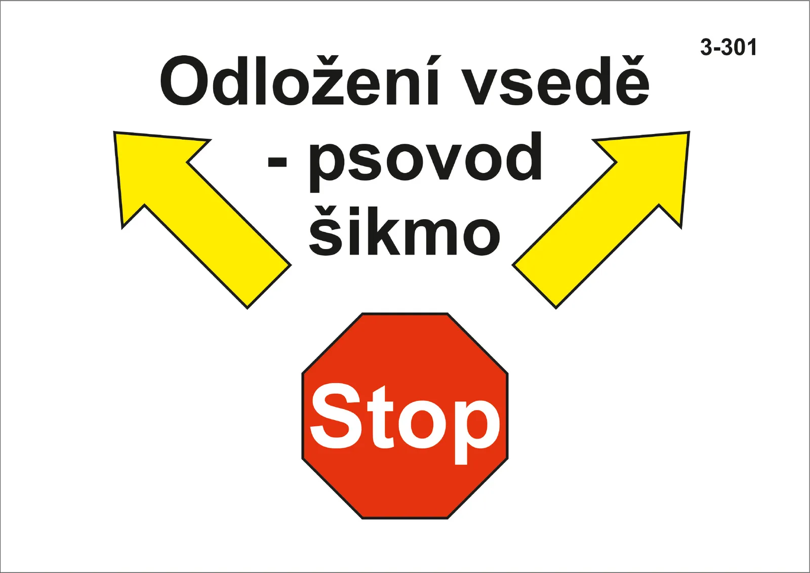 3-301 Stop – odložení vsedě – psovod šikmo