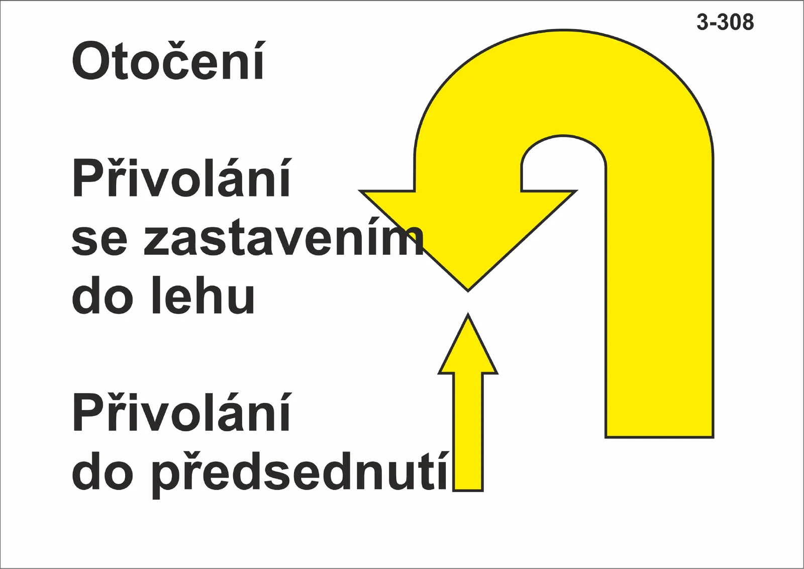 3-308 Otočení – přivolání s položením – přivolání do předsednutí