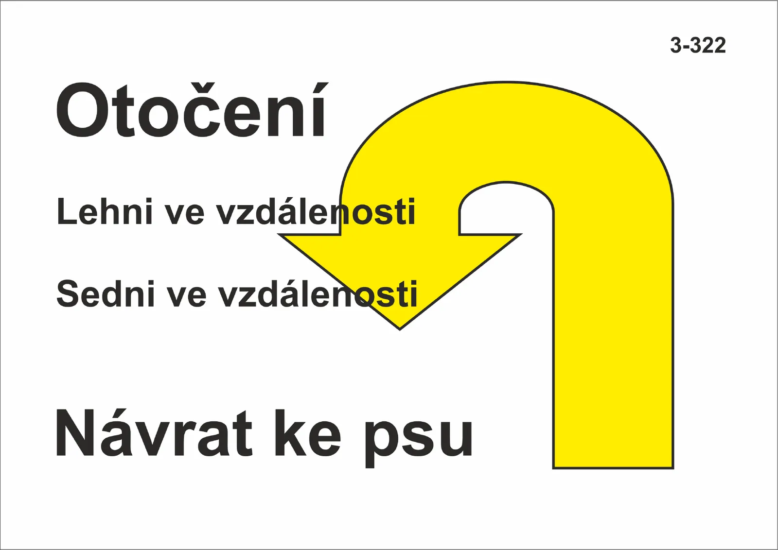 3-322 Otočení – polohy lehni, sedni na dálku – návrat ke psu