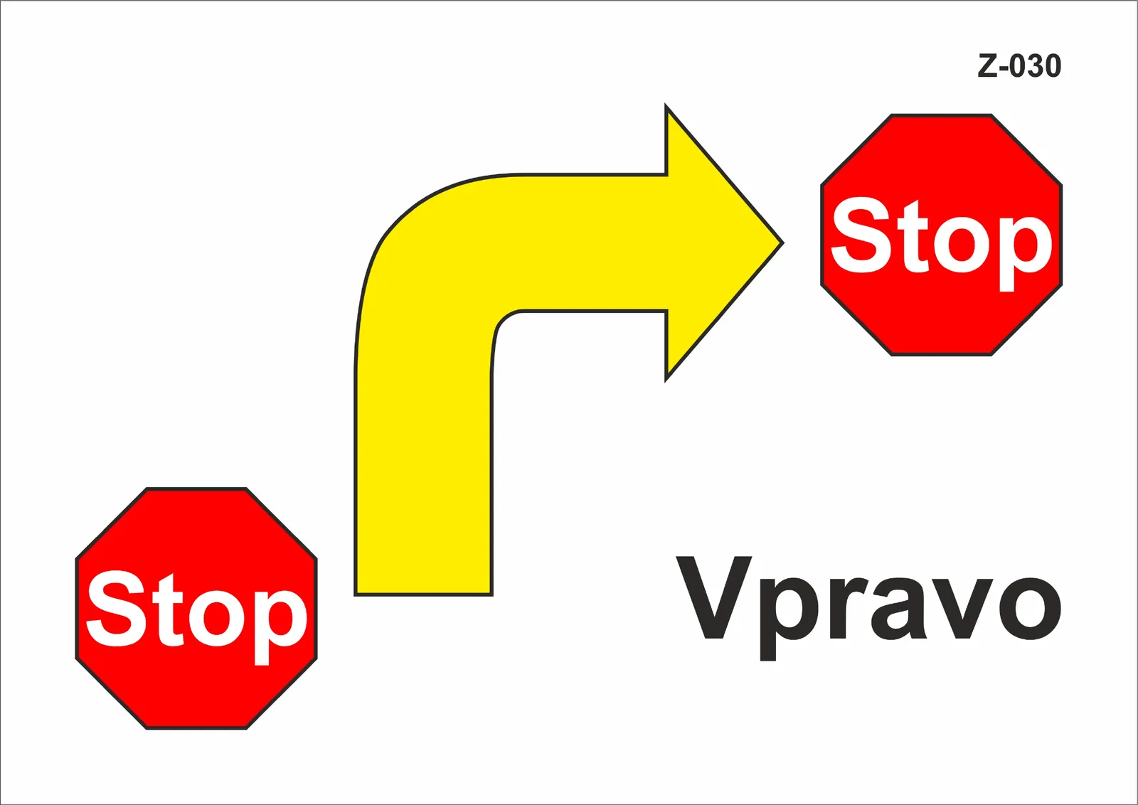 Z-030 Stop - vpravo - stop